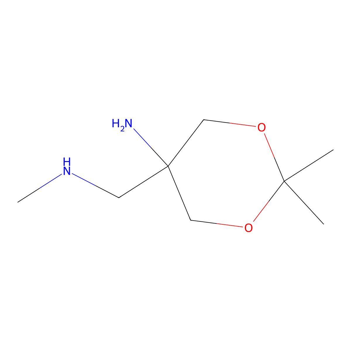 2,2-Dimethyl-5-[(methylamino)methyl]-1,3-dioxan-5-amine molecular structure, CAS 2580203-17-2