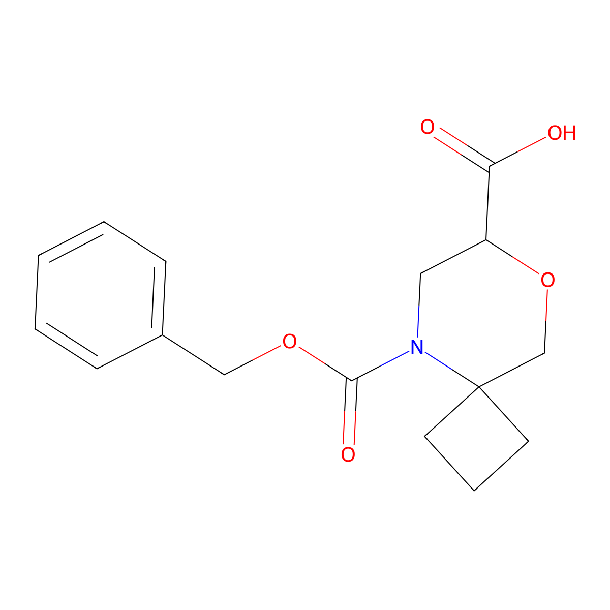 5-[(Benzyloxy)carbonyl]-8-oxa-5-azaspiro[3.5]nonane-7-carboxylic acid molecular structure, CAS 2580203-20-7