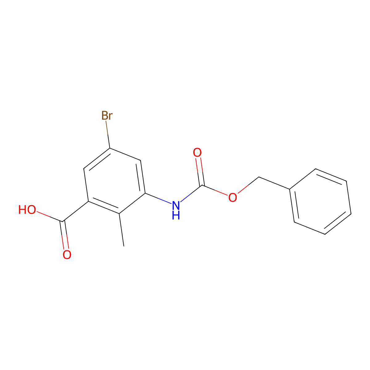 3-{[(Benzyloxy)carbonyl]amino}-5-bromo-2-methylbenzoic acid molecular structure, CAS 2580203-21-8