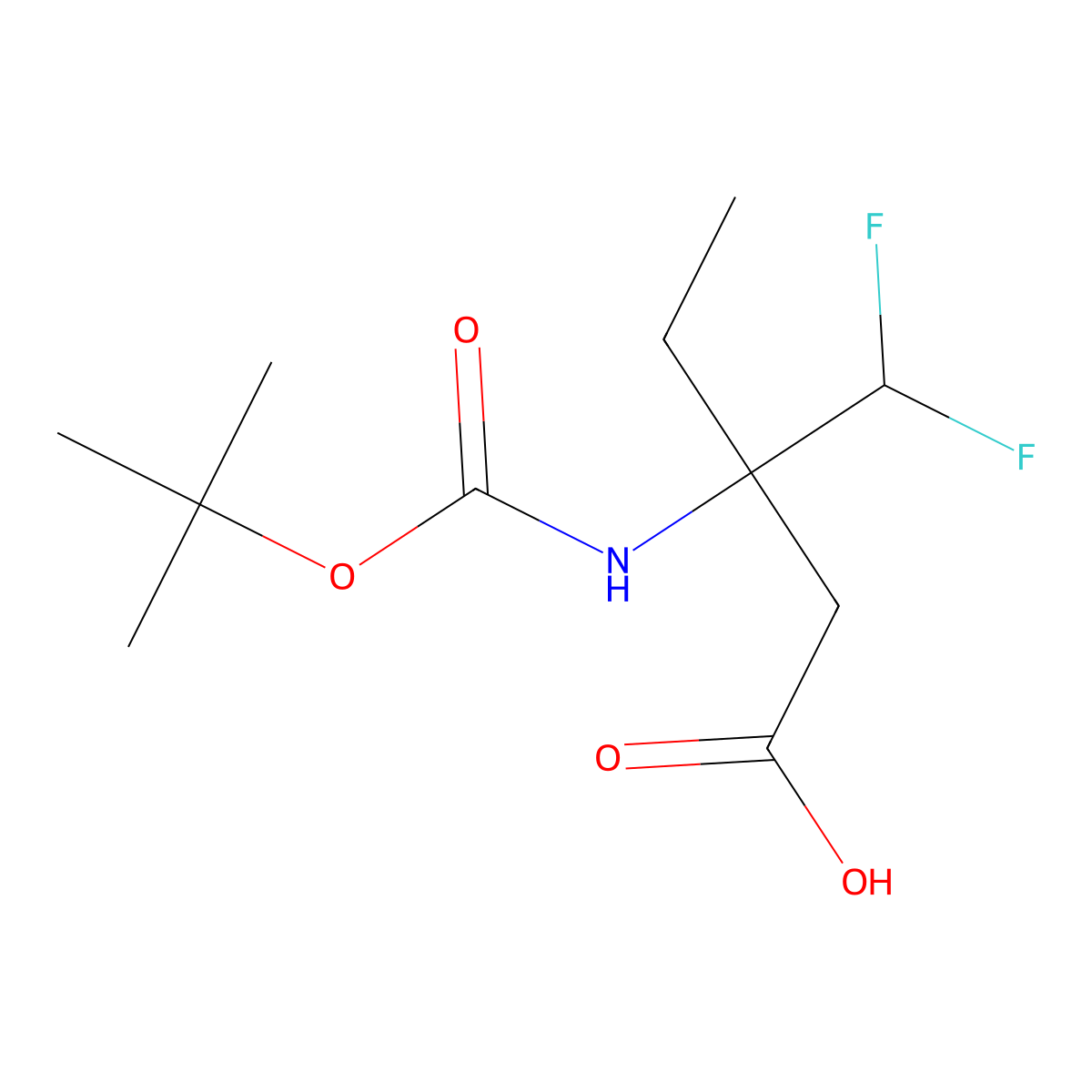 3-{[(Tert-butoxy)carbonyl]amino}-3-(difluoromethyl)pentanoic acid molecular structure, CAS 2580203-28-5