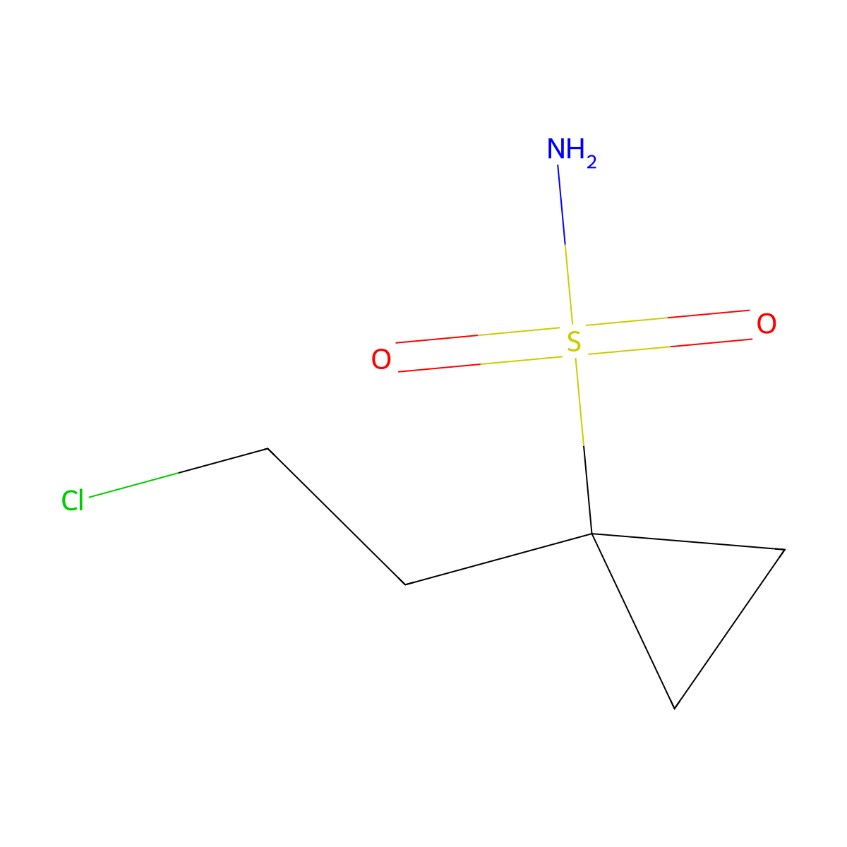 1-(2-Chloroethyl)cyclopropane-1-sulfonamide molecular structure, CAS 2580203-32-1