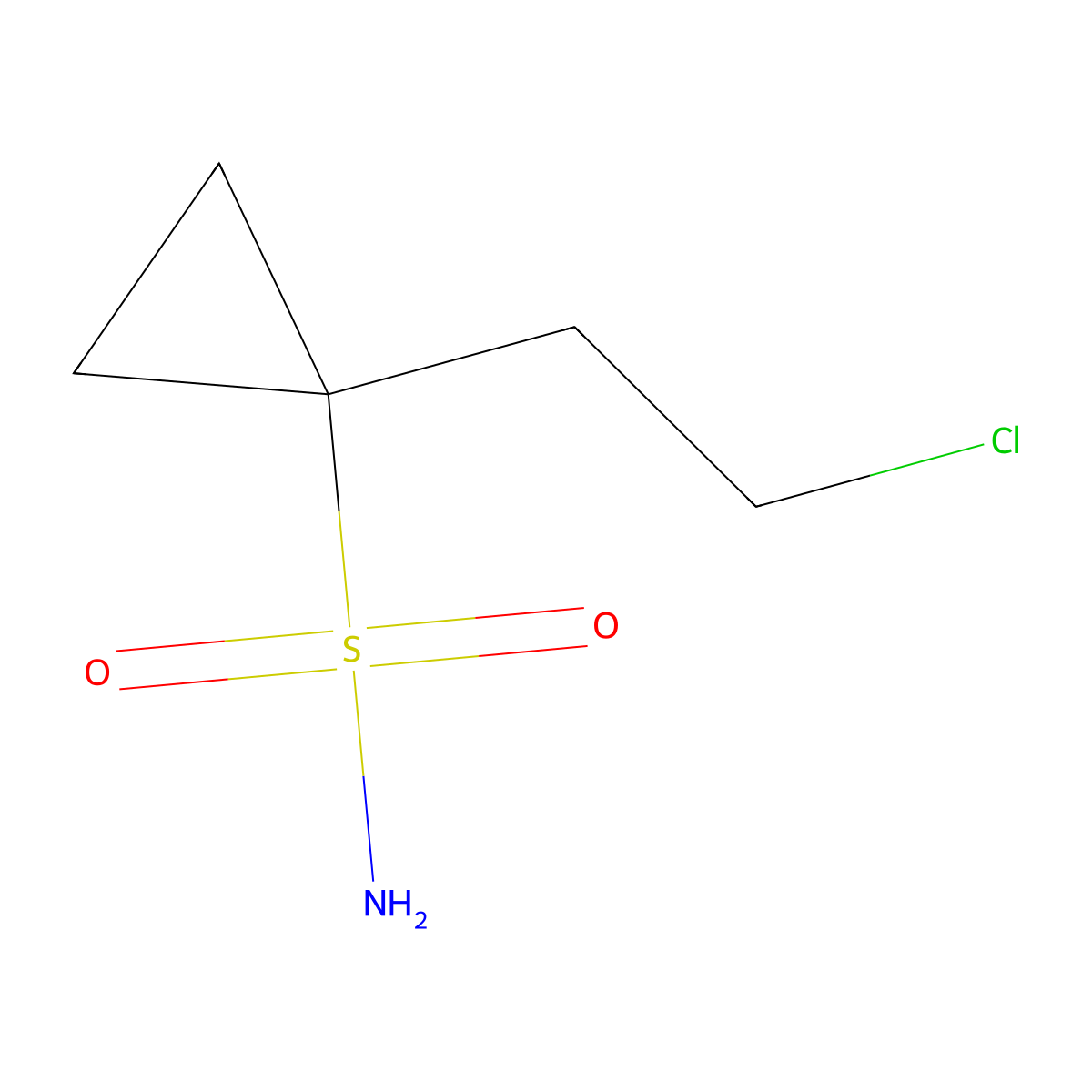 1-(2-Chloroethyl)cyclopropane-1-sulfonamide molecular structure, CAS 2580203-32-1