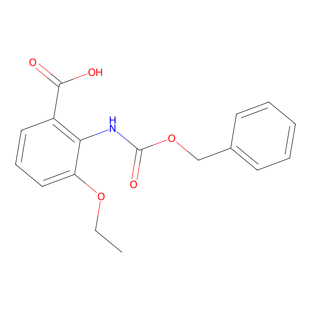 2-{[(Benzyloxy)carbonyl]amino}-3-ethoxybenzoic acid molecular structure, CAS 2580203-40-1
