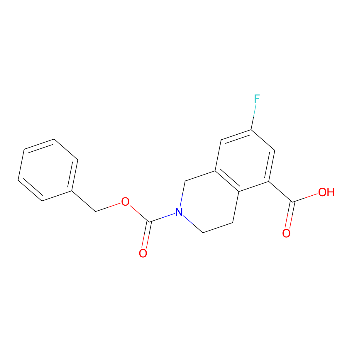 2-[(Benzyloxy)carbonyl]-7-fluoro-1,2,3,4-tetrahydroisoquinoline-5-carboxylic acid molecular structure, CAS 2580203-55-8
