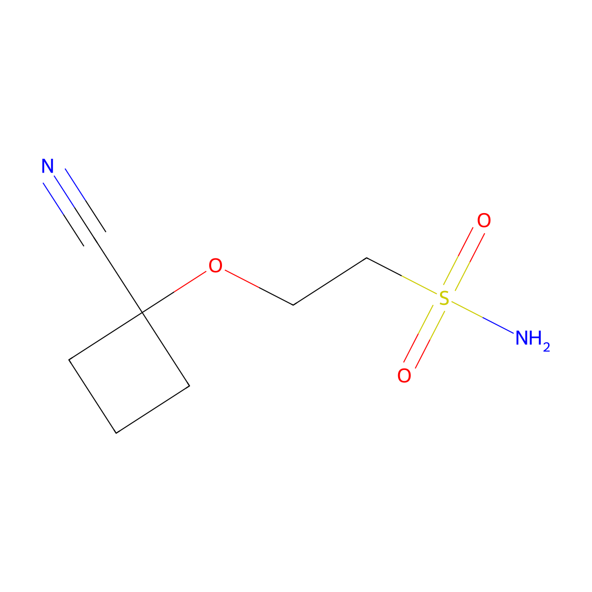 2-(1-Cyanocyclobutoxy)ethane-1-sulfonamide molecular structure, CAS 2580203-61-6