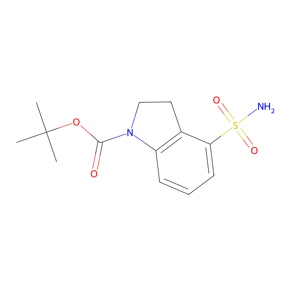 tert-butyl 4-sulfamoyl-2,3-dihydro-1H-indole-1-carboxylate molecular structure, CAS 2580203-65-0