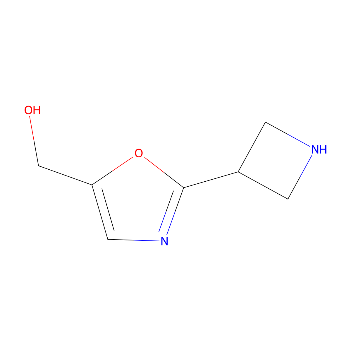 [2-(Azetidin-3-yl)-1,3-oxazol-5-yl]methanol molecular structure, CAS 2580203-77-4