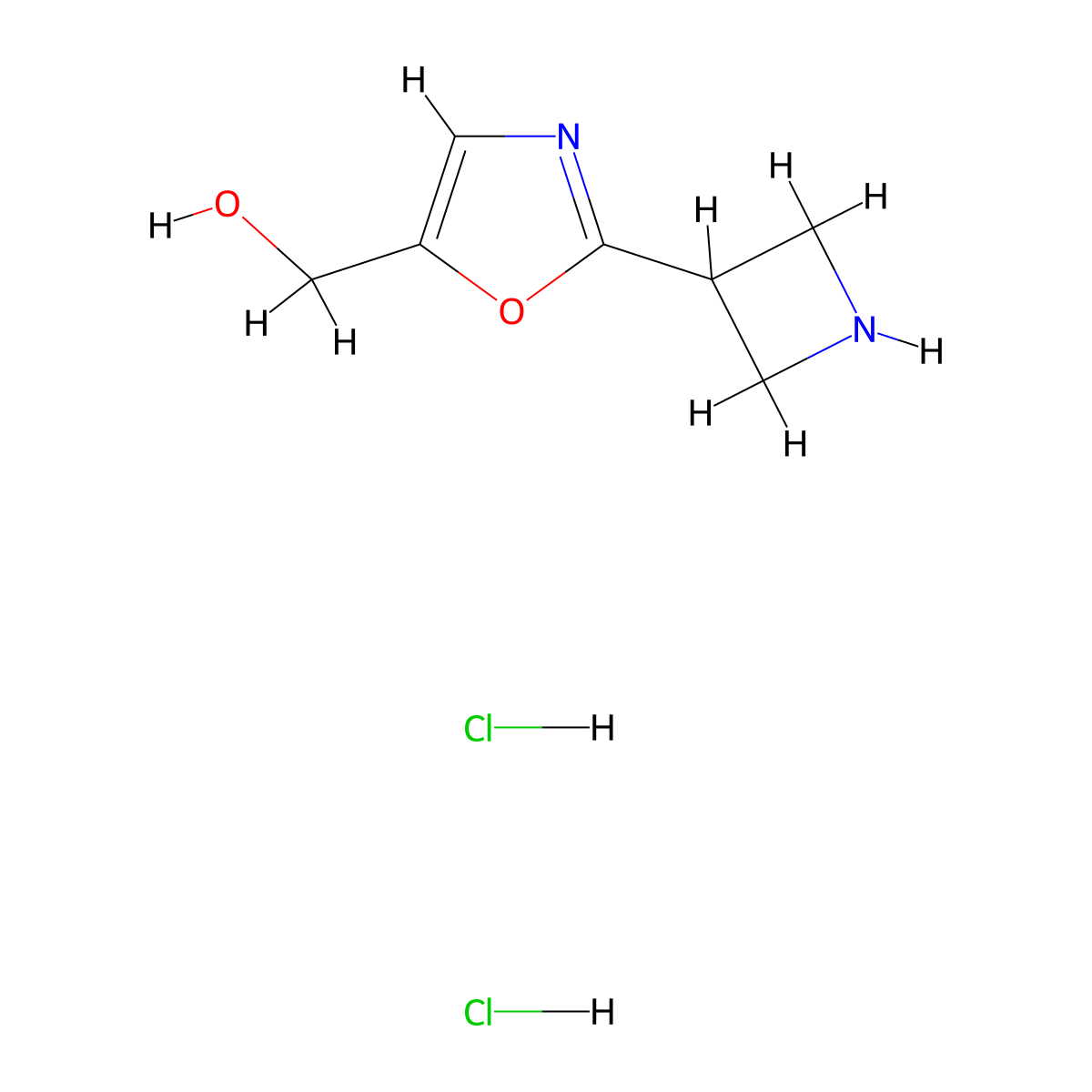 [2-(Azetidin-3-yl)-1,3-oxazol-5-yl]methanoldihydrochloride molecular structure, CAS 2580203-78-5