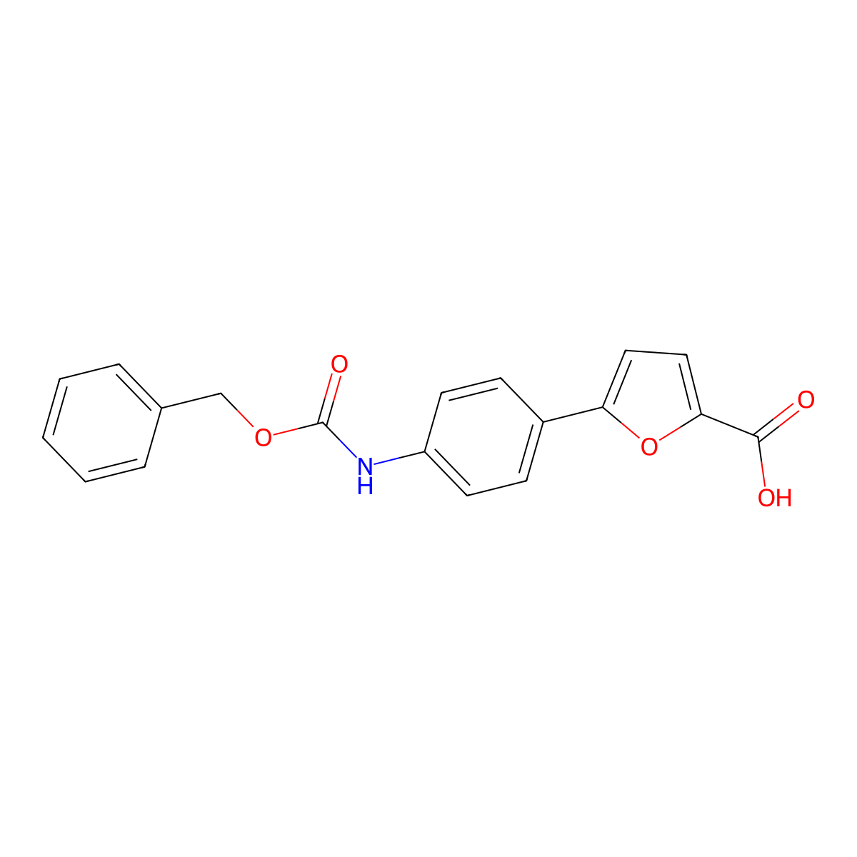 5-(4-{[(Benzyloxy)carbonyl]amino}phenyl)furan-2-carboxylic acid molecular structure, CAS 2580203-83-2