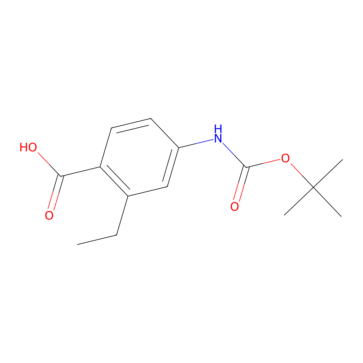 4-{[(Tert-butoxy)carbonyl]amino}-2-ethylbenzoic acid molecular structure, CAS 2580203-92-3