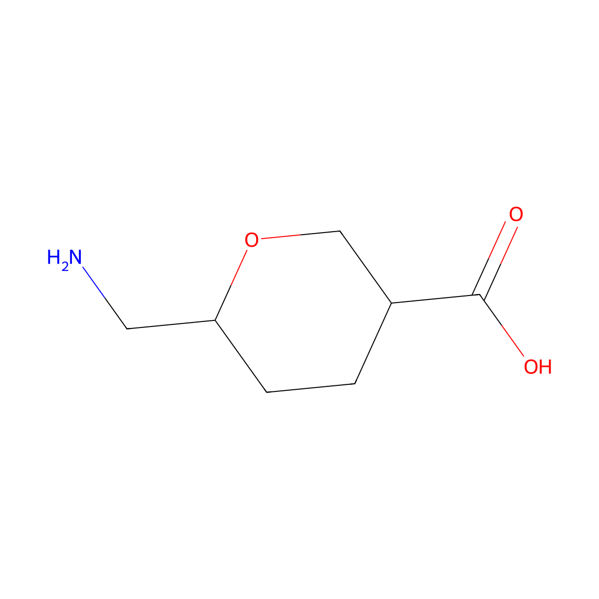 6-(Aminomethyl)oxane-3-carboxylic acid molecular structure, CAS 2580203-93-4