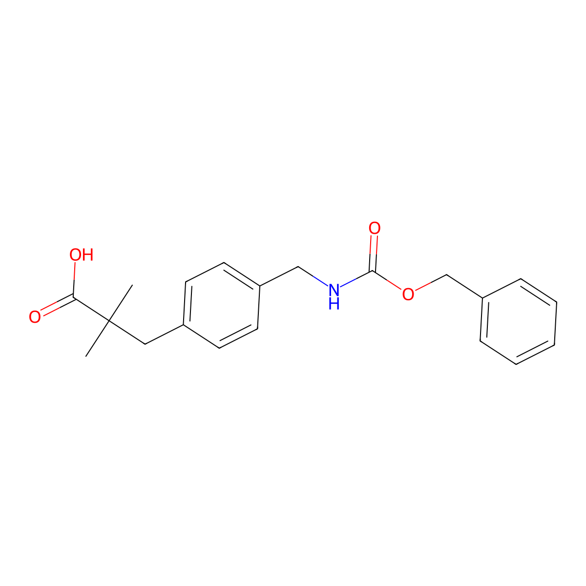 3-[4-({[(Benzyloxy)carbonyl]amino}methyl)phenyl]-2,2-dimethylpropanoic acid molecular structure, CAS 2580203-95-6