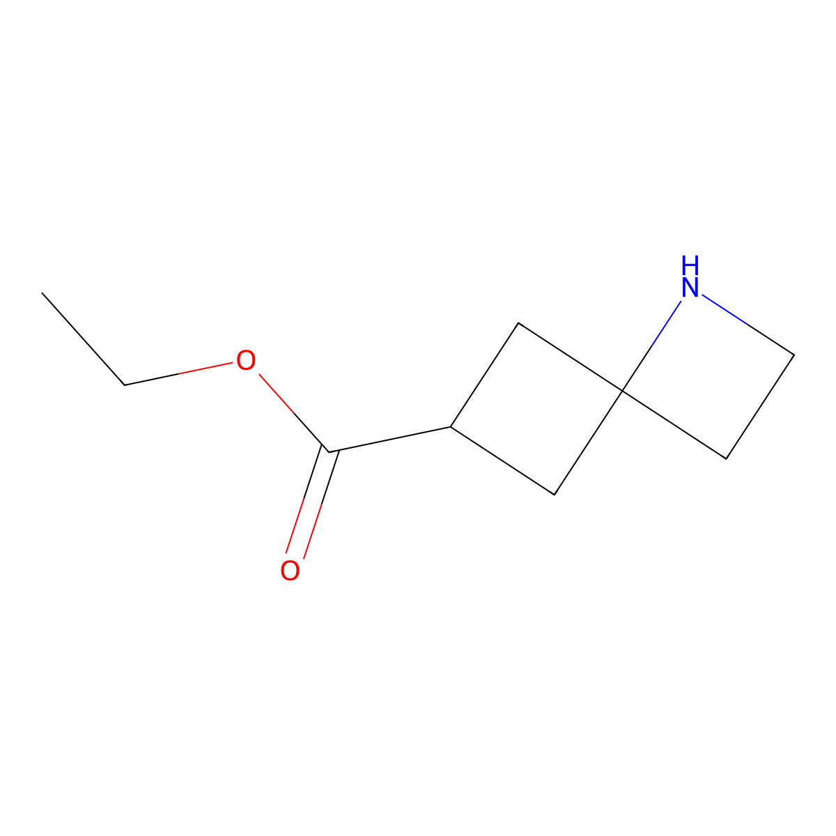 Ethyl 1-azaspiro[3.3]heptane-6-carboxylate molecular structure, CAS 2580204-09-5