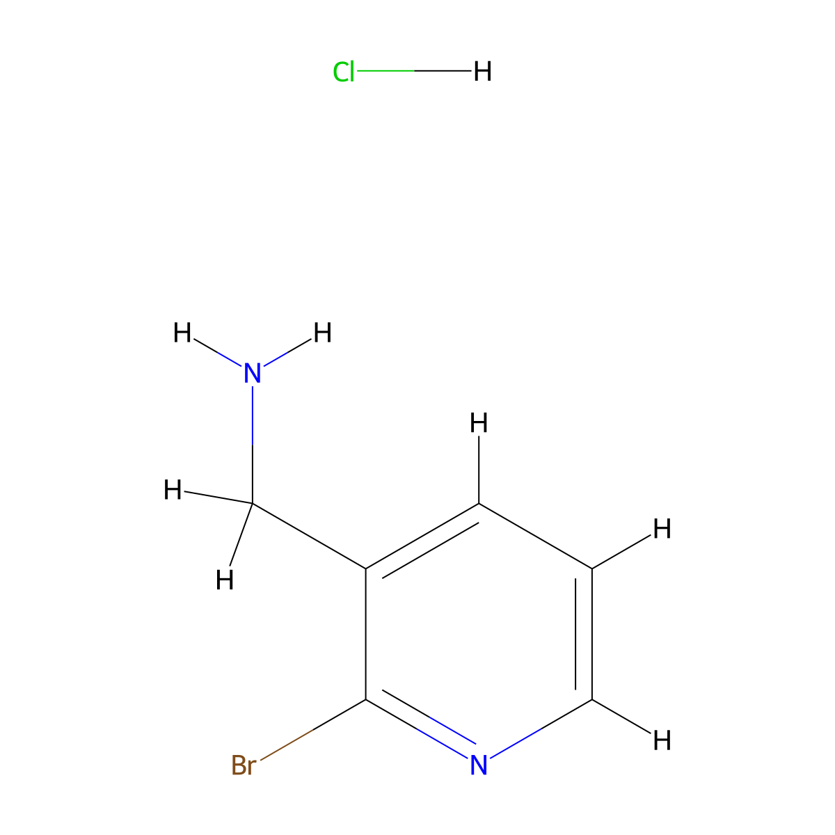(2-Bromopyridin-3-yl)methylamine hydrochloride molecular structure, CAS 2580204-15-3
