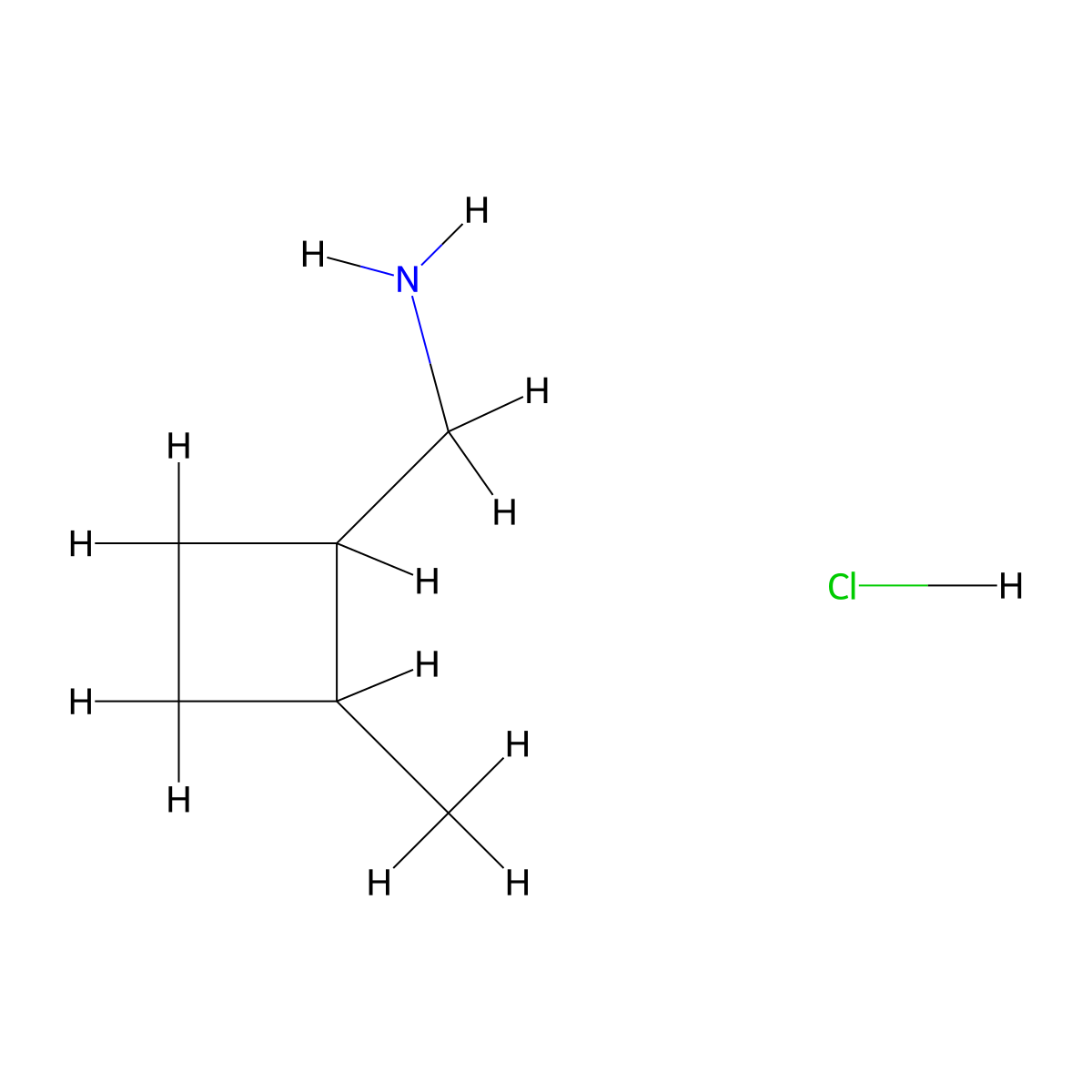 (2-Methylcyclobutyl)methanamine hydrochloride molecular structure, CAS 2580204-21-1