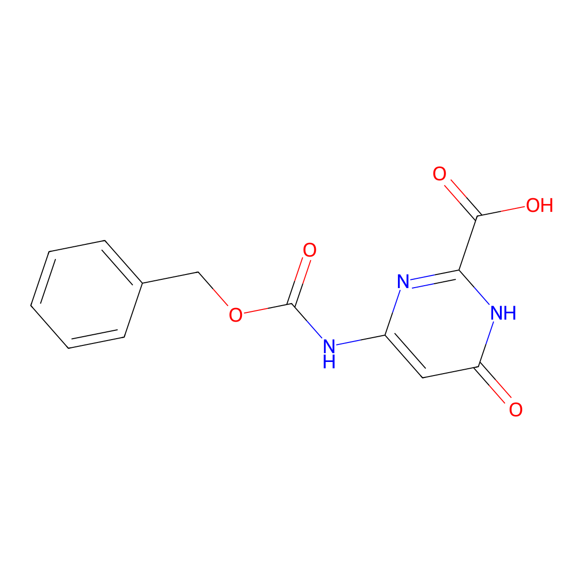 4-{[(Benzyloxy)carbonyl]amino}-6-hydroxypyrimidine-2-carboxylic acid molecular structure, CAS 2580204-26-6
