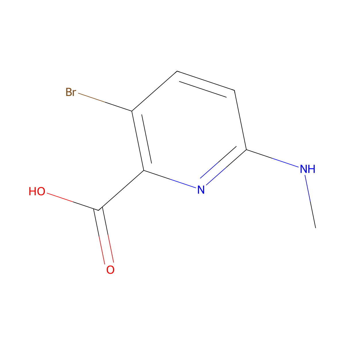 3-Bromo-6-(methylamino)pyridine-2-carboxylic acid molecular structure, CAS 2580204-31-3