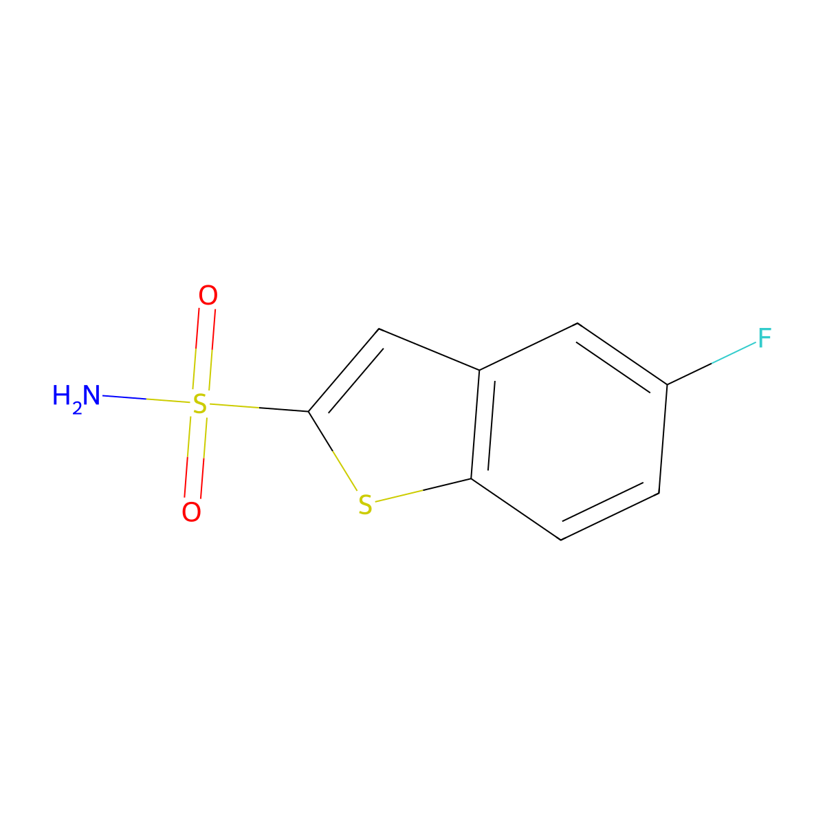 5-Fluoro-1-benzothiophene-2-sulfonamide molecular structure, CAS 2580204-38-0