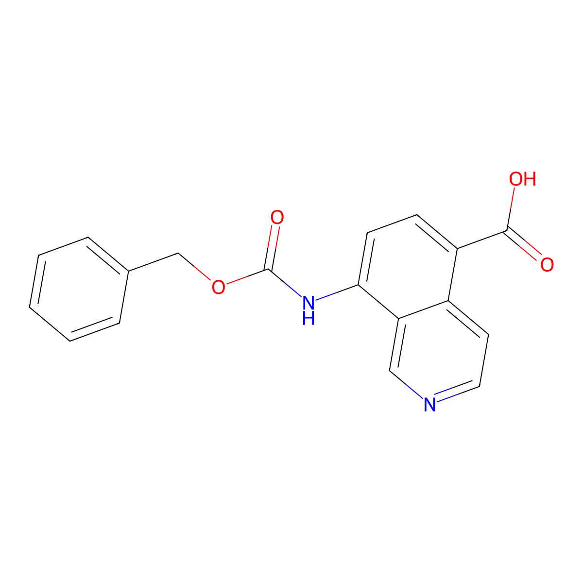 8-{[(Benzyloxy)carbonyl]amino}isoquinoline-5-carboxylic acid molecular structure, CAS 2580204-41-5