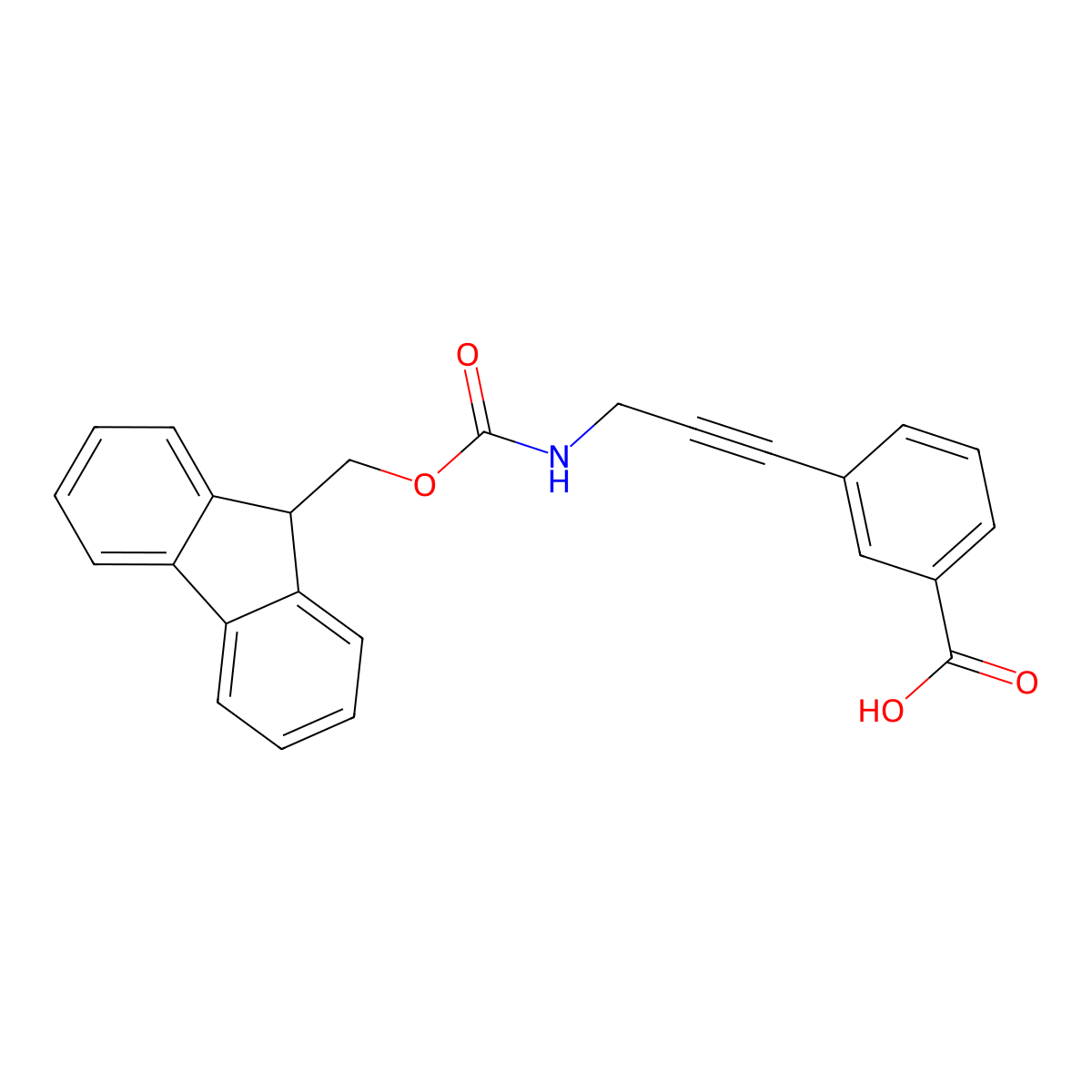 3-[3-({[(9H-fluoren-9-yl)methoxy]carbonyl}amino)prop-1-yn-1-yl]benzoic acid molecular structure, CAS 2580204-45-9