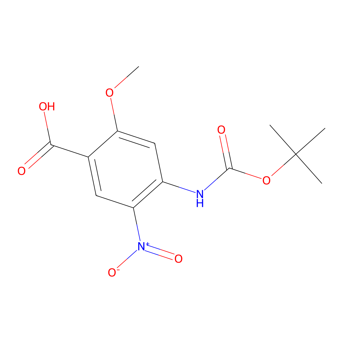 4-{[(Tert-butoxy)carbonyl]amino}-2-methoxy-5-nitrobenzoic acid molecular structure, CAS 2580204-51-7