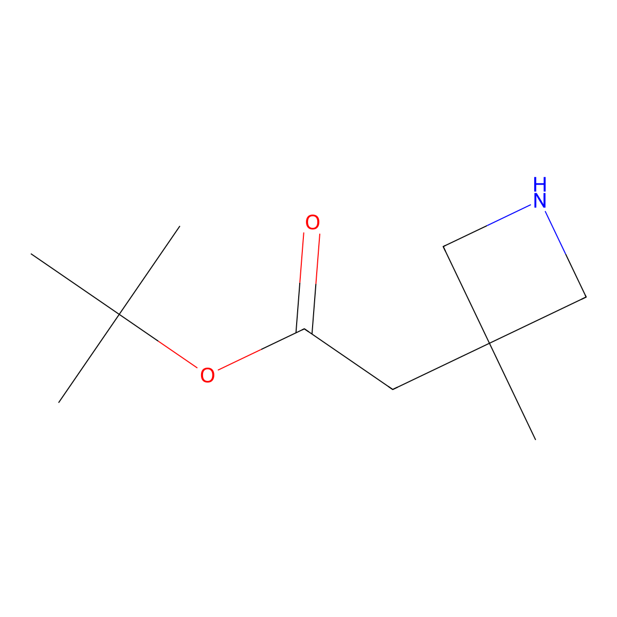 Tert-butyl 2-(3-methylazetidin-3-yl)acetate molecular structure, CAS 2580204-57-3