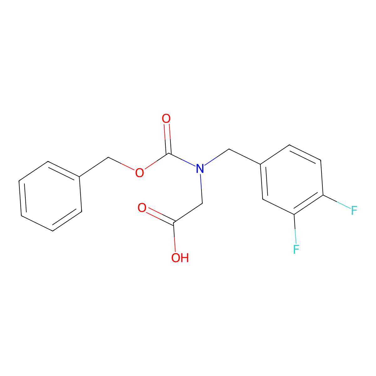 2-{[(Benzyloxy)carbonyl][(3,4-difluorophenyl)methyl]amino}acetic acid molecular structure, CAS 2580204-59-5