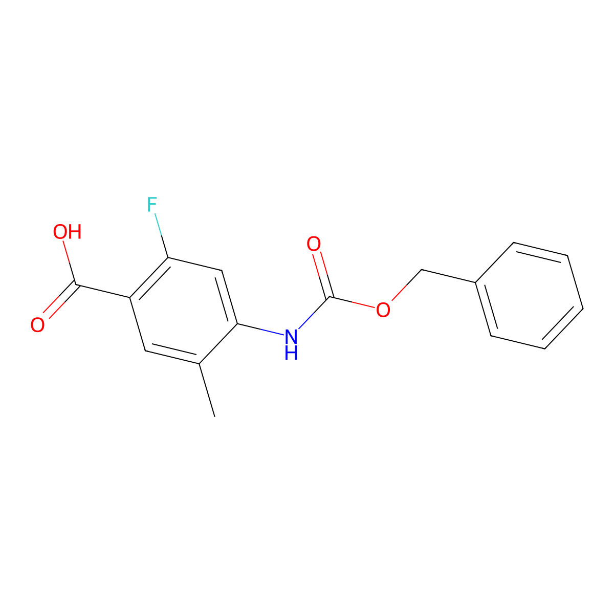 4-{[(Benzyloxy)carbonyl]amino}-2-fluoro-5-methylbenzoic acid molecular structure, CAS 2580204-76-6
