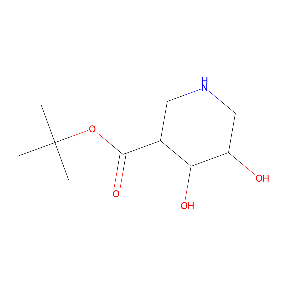 Tert-butyl 4,5-dihydroxypiperidine-3-carboxylate molecular structure, CAS 2580204-77-7