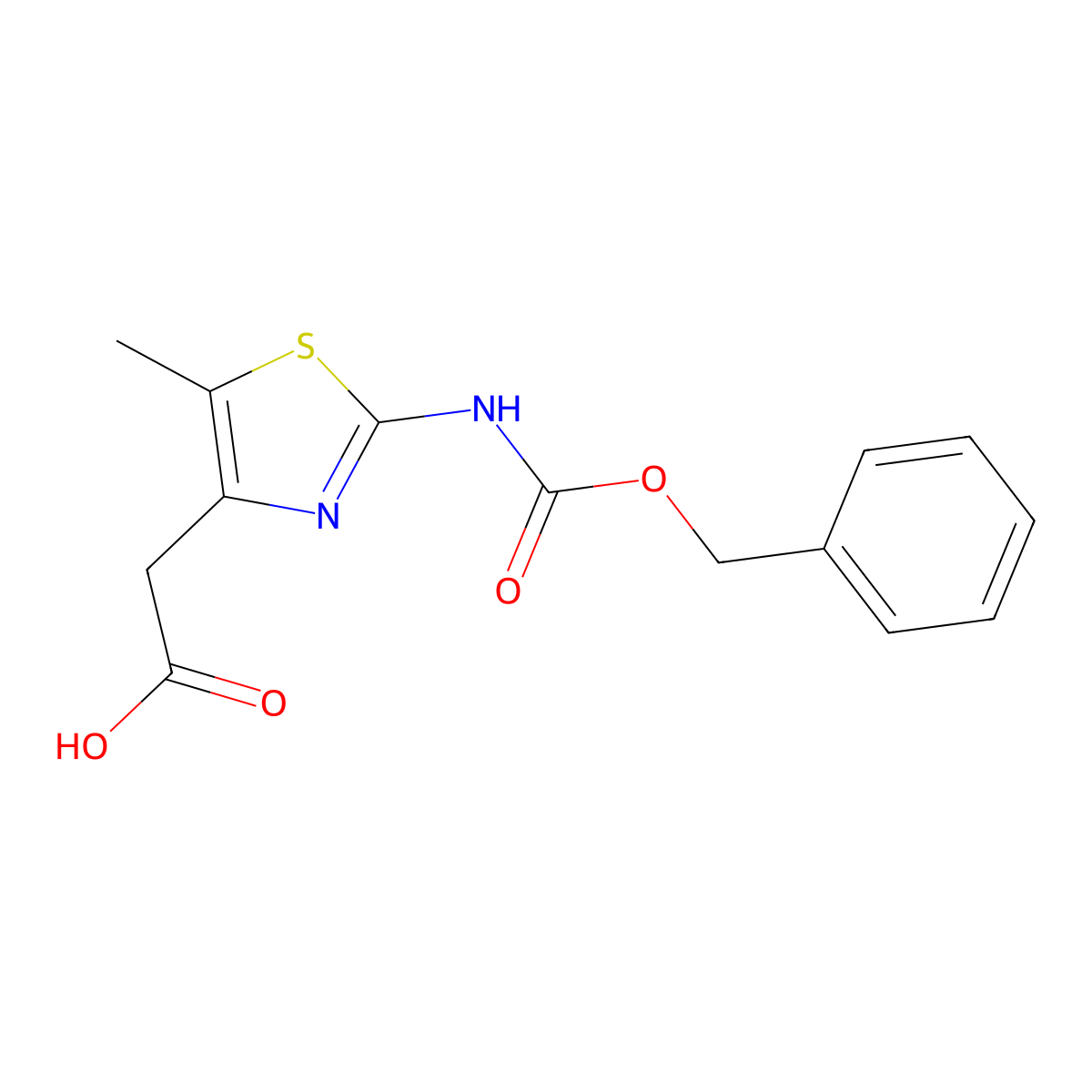 2-(2-{[(Benzyloxy)carbonyl]amino}-5-methyl-1,3-thiazol-4-yl)acetic acid molecular structure, CAS 2580204-78-8
