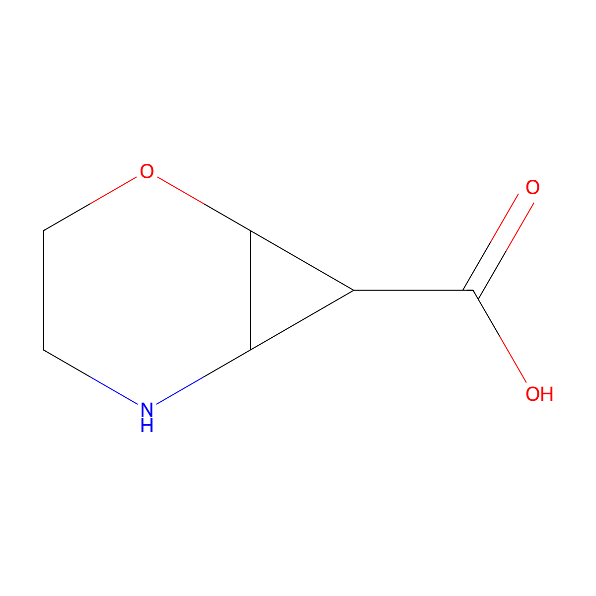 2-Oxa-5-azabicyclo[4.1.0]heptane-7-carboxylic acid molecular structure, CAS 2580204-81-3