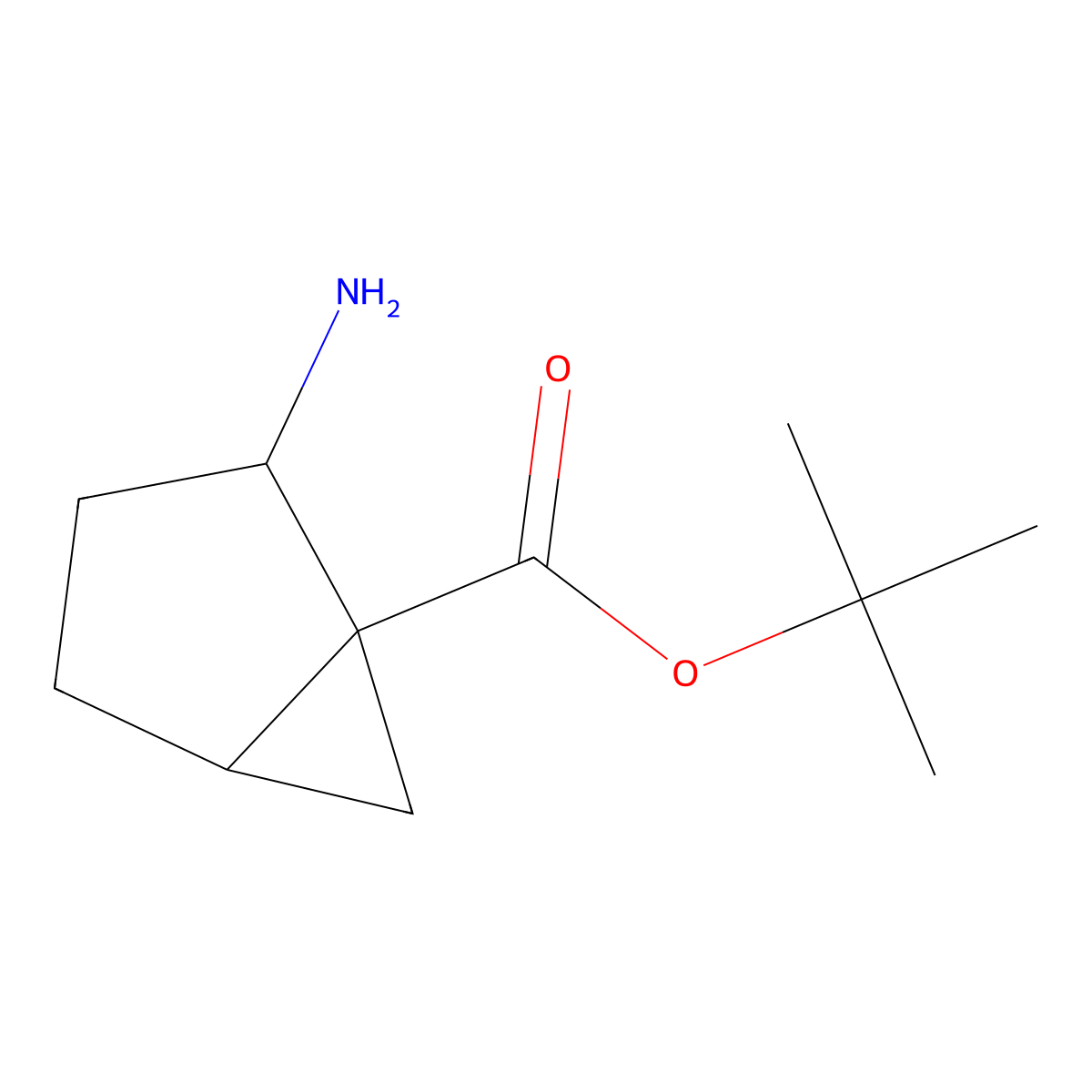 Tert-butyl 2-aminobicyclo[3.1.0]hexane-1-carboxylate molecular structure, CAS 2580204-94-8