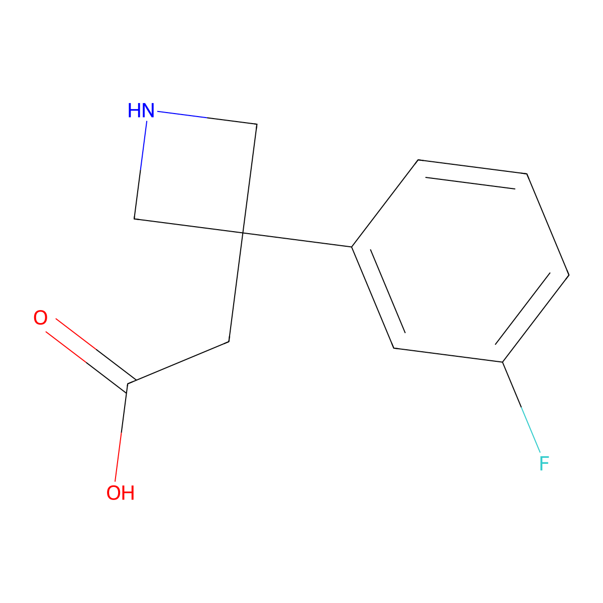2-[3-(3-Fluorophenyl)azetidin-3-yl]acetic acid molecular structure, CAS 2580205-00-9