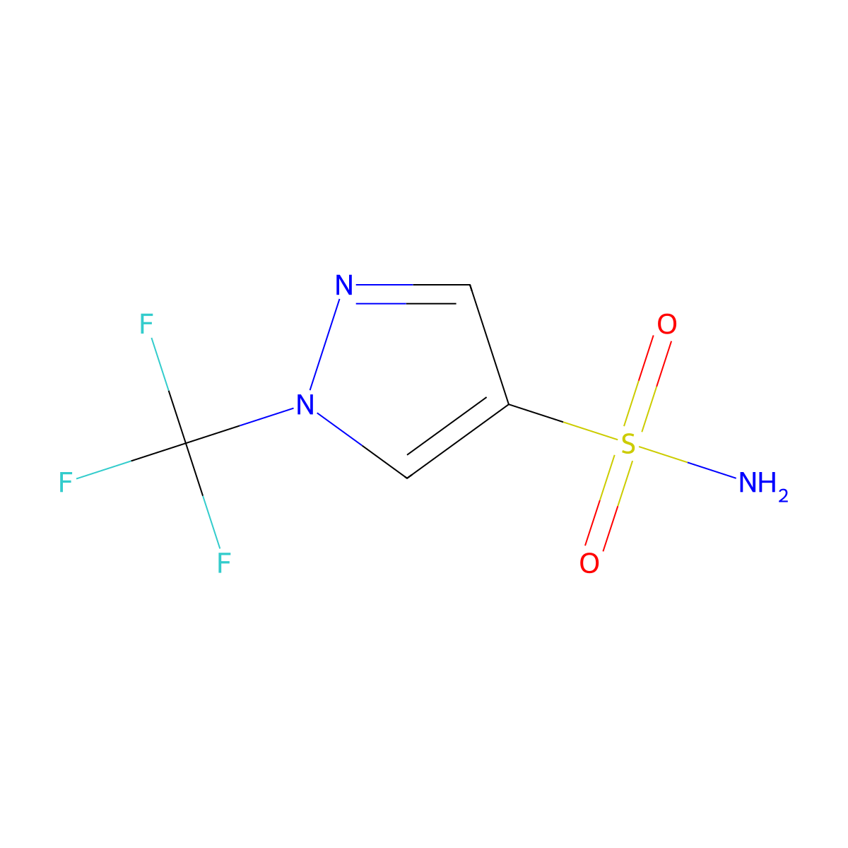 1-(trifluoromethyl)-1H-pyrazole-4-sulfonamide molecular structure, CAS 2580205-01-0