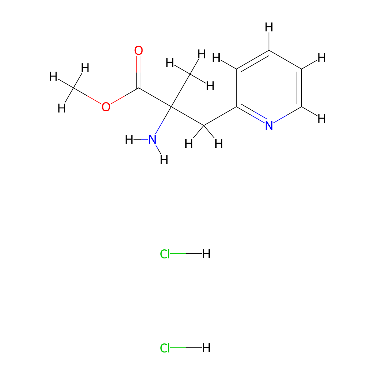 Methyl2-amino-2-methyl-3-(pyridin-2-yl)propanoatedihydrochloride molecular structure, CAS 2580205-19-0