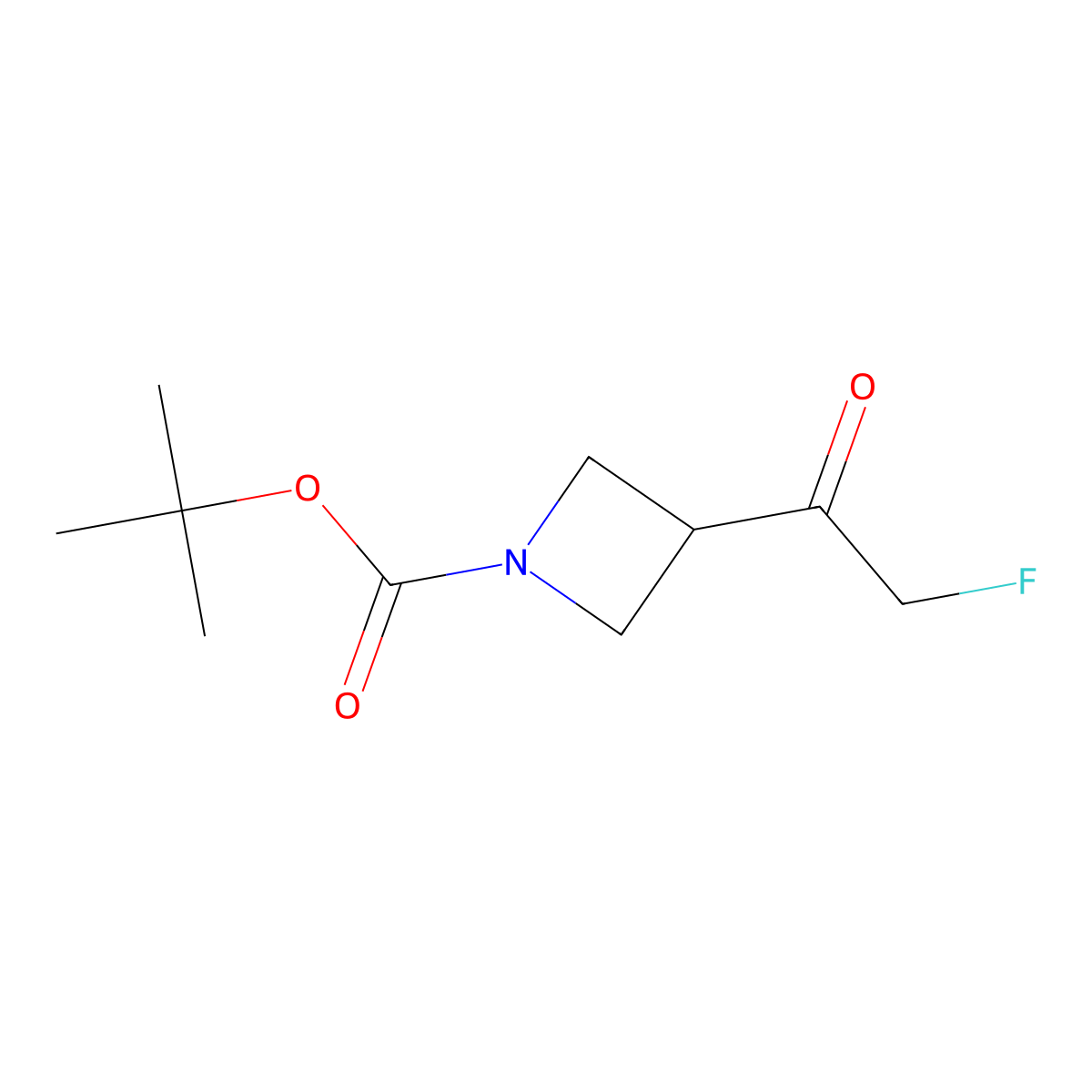 Tert-butyl 3-(2-fluoroacetyl)azetidine-1-carboxylate molecular structure, CAS 2580205-22-5
