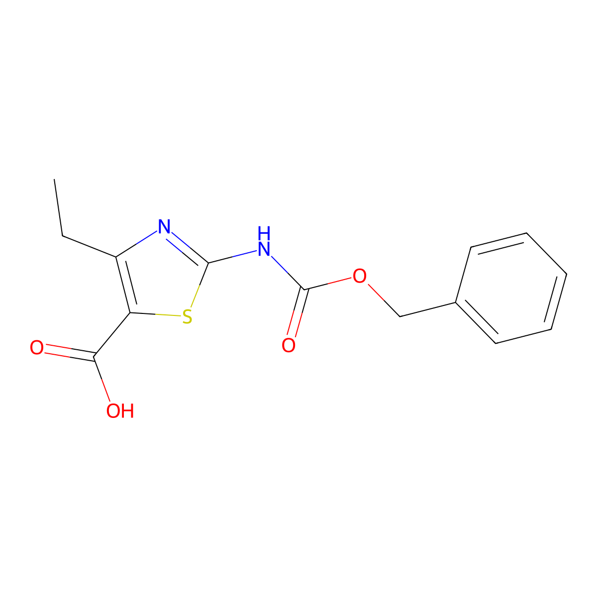 2-{[(Benzyloxy)carbonyl]amino}-4-ethyl-1,3-thiazole-5-carboxylic acid molecular structure, CAS 2580205-33-8