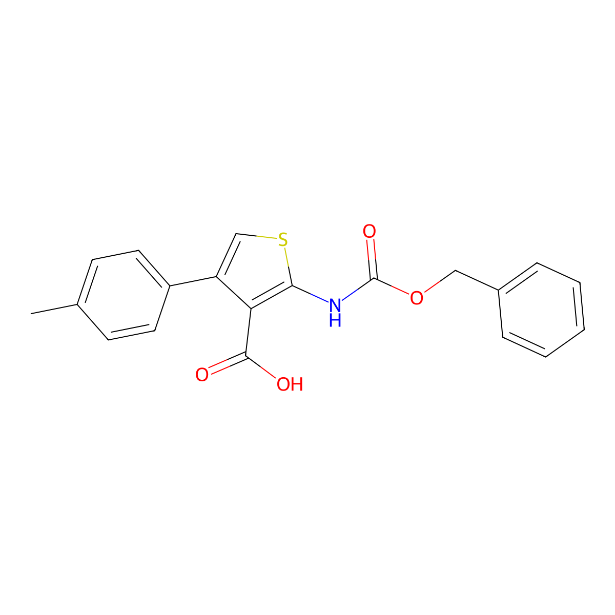 2-{[(Benzyloxy)carbonyl]amino}-4-(4-methylphenyl)thiophene-3-carboxylic acid molecular structure, CAS 2580205-35-0