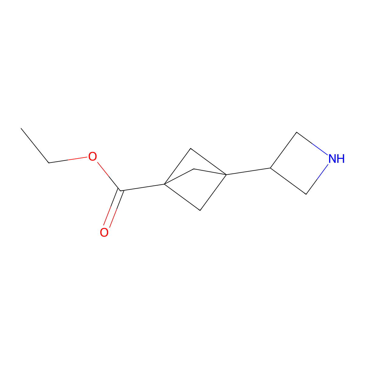 Ethyl 3-(azetidin-3-yl)bicyclo[1.1.1]pentane-1-carboxylate molecular structure, CAS 2580205-36-1