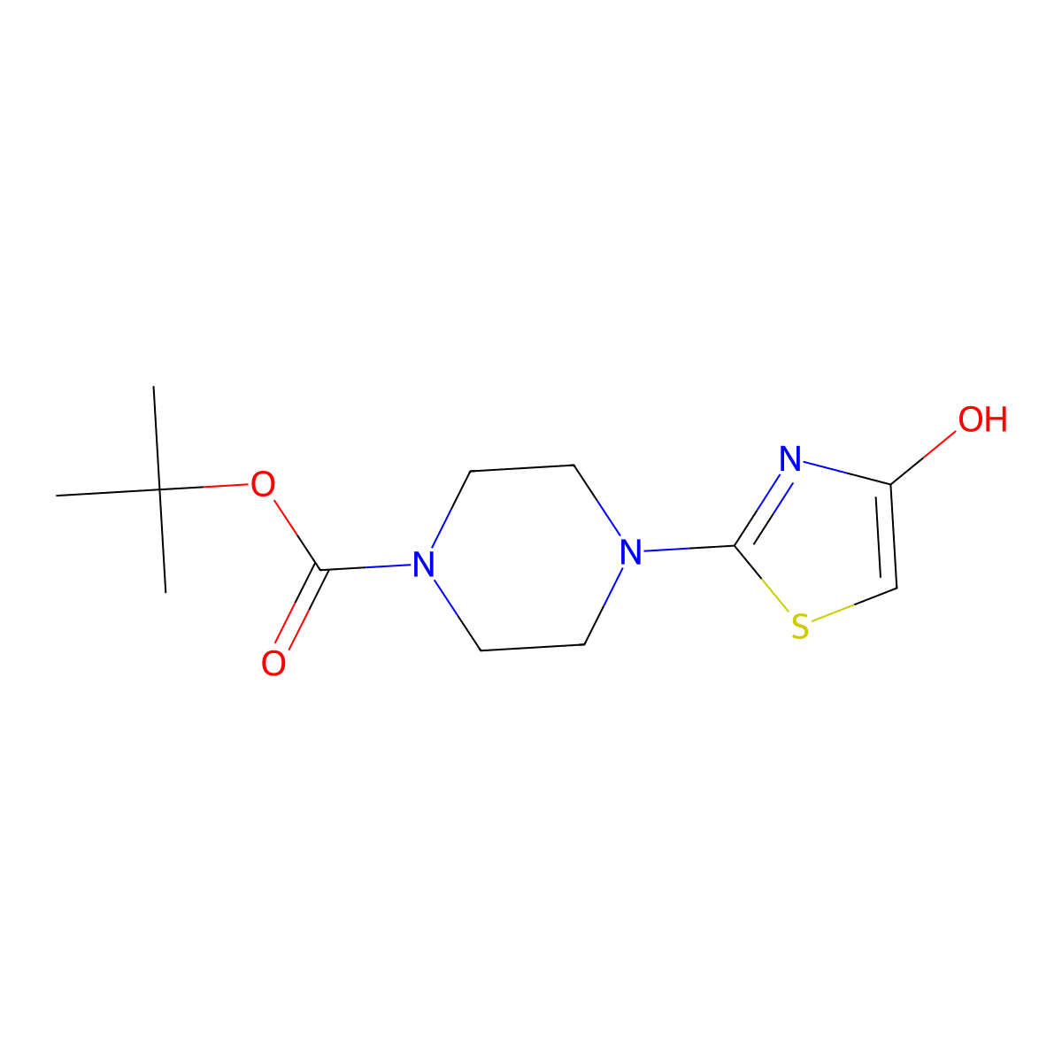 Tert-butyl 4-(4-hydroxy-1,3-thiazol-2-yl)piperazine-1-carboxylate molecular structure, CAS 2580205-46-3