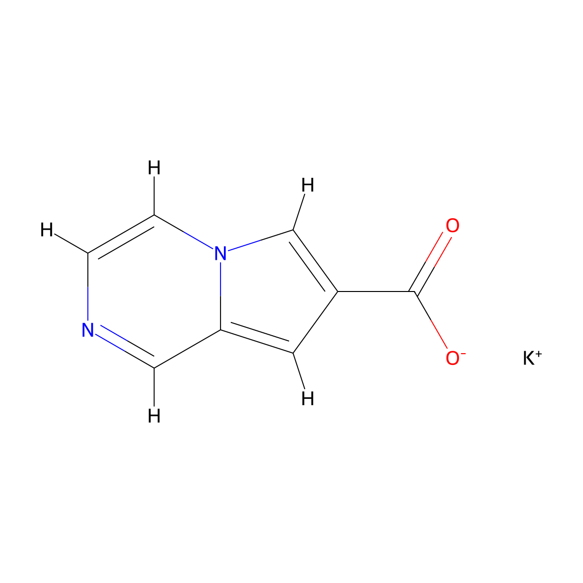 Potassiumpyrrolo[1,2-a]pyrazine-7-carboxylate molecular structure, CAS 2580205-48-5