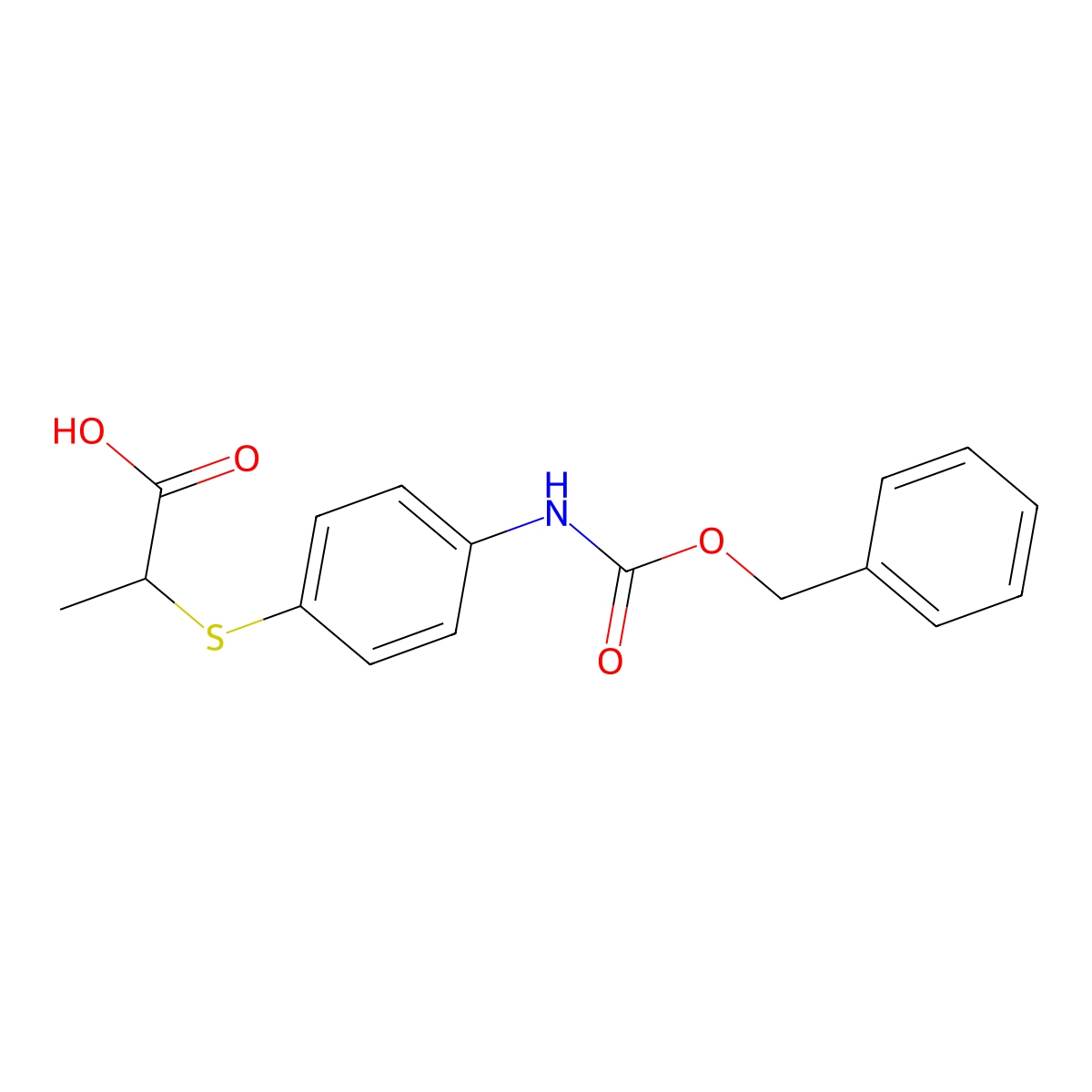 2-[(4-{[(Benzyloxy)carbonyl]amino}phenyl)sulfanyl]propanoic acid molecular structure, CAS 2580205-57-6
