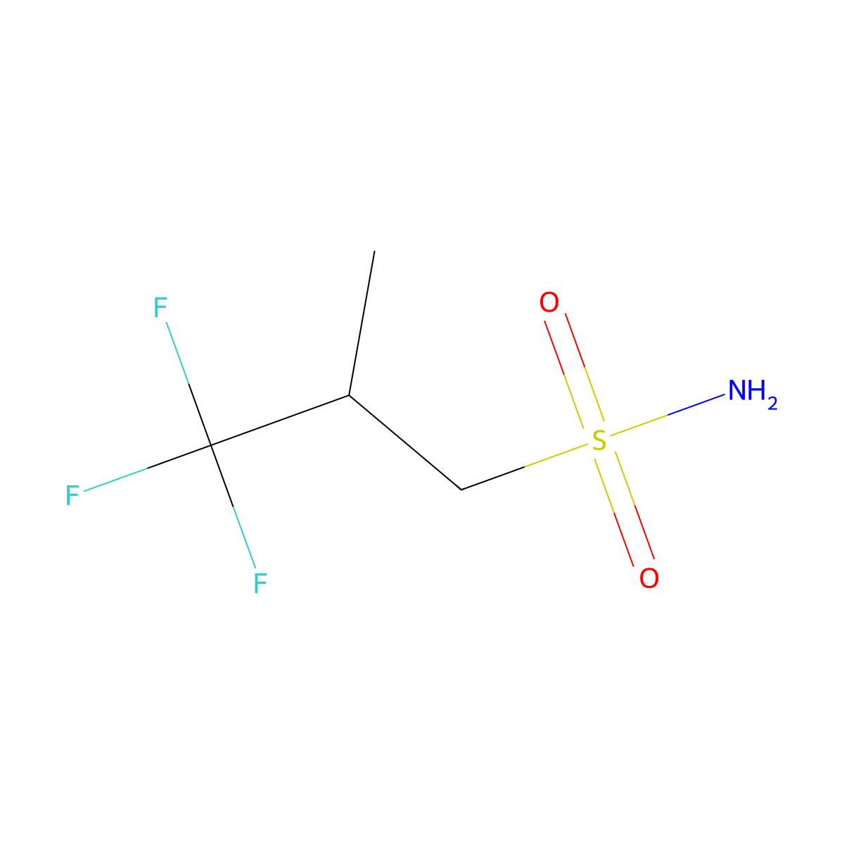 3,3,3-Trifluoro-2-methylpropane-1-sulfonamide molecular structure, CAS 2580205-60-1