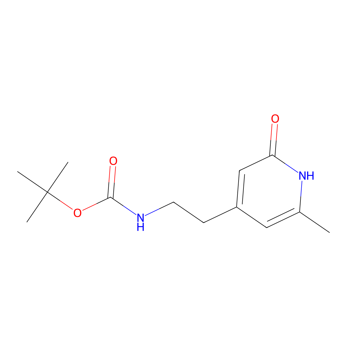 tert-butyl N-[2-(2-hydroxy-6-methylpyridin-4-yl)ethyl]carbamate molecular structure, CAS 2580205-61-2