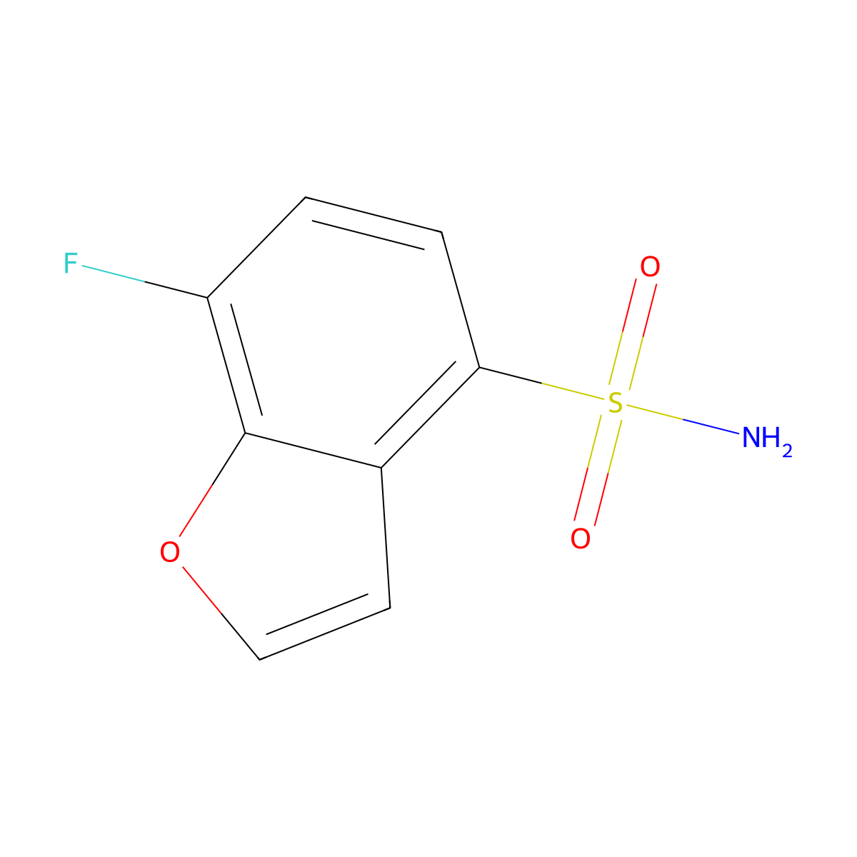 7-Fluoro-1-benzofuran-4-sulfonamide molecular structure, CAS 2580205-68-9