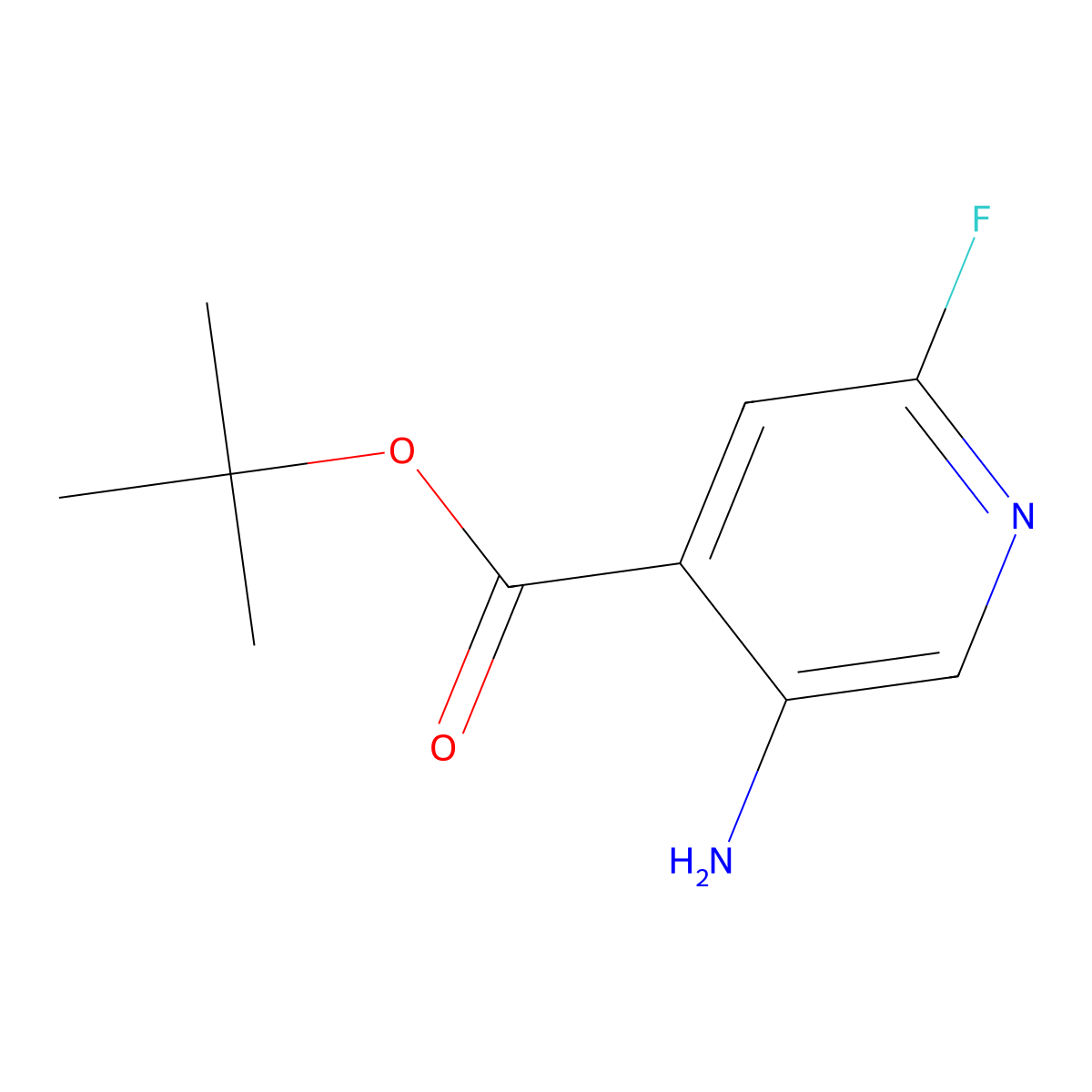 Tert-butyl 5-amino-2-fluoropyridine-4-carboxylate molecular structure, CAS 2580205-69-0