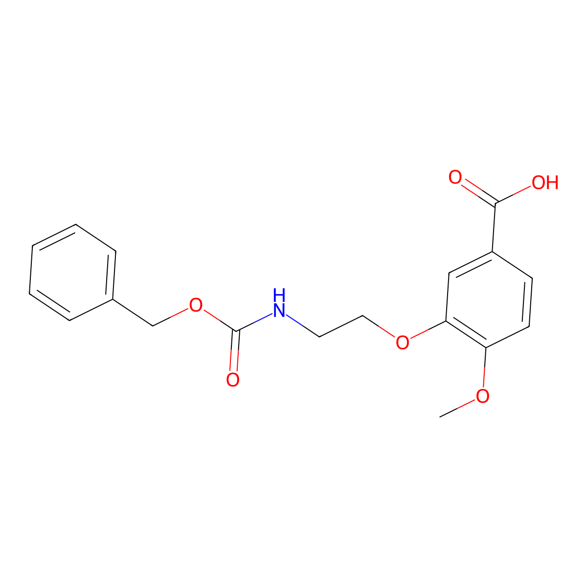 3-(2-{[(Benzyloxy)carbonyl]amino}ethoxy)-4-methoxybenzoic acid molecular structure, CAS 2580205-77-0