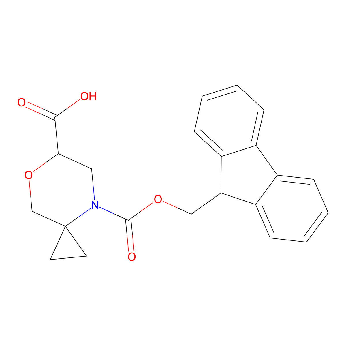 4-{[(9H-fluoren-9-yl)methoxy]carbonyl}-7-oxa-4-azaspiro[2.5]octane-6-carboxylic acid molecular structure, CAS 2580205-81-6