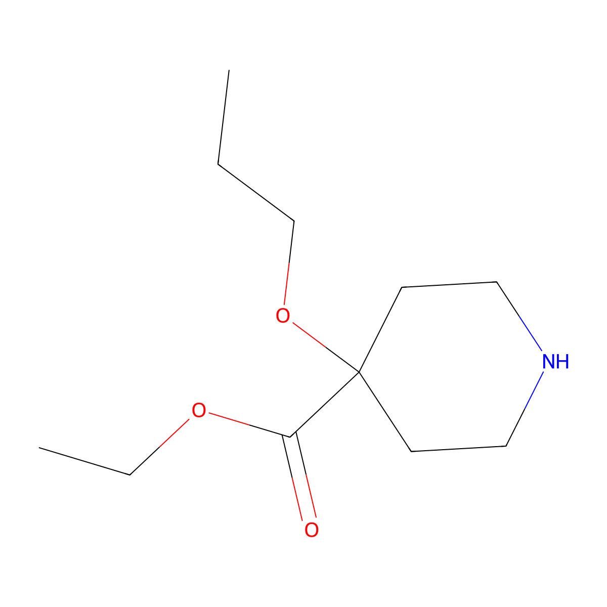 Ethyl 4-propoxypiperidine-4-carboxylate molecular structure, CAS 2580205-88-3