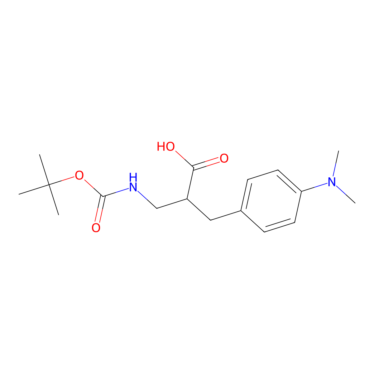 3-{[(Tert-butoxy)carbonyl]amino}-2-{[4-(dimethylamino)phenyl]methyl}propanoic acid molecular structure, CAS 2580205-92-9